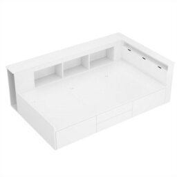 Abrihome 3Ft Single Bed(90X190Cm), Multifunctional Kid's Bed With Drawers, Bookcase And Storage Cupboard, Without Mattress, White - thumbnail 6