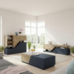 Ceelias Modern Living Room Furniture Set With Tv Unit Sideboard And Coffee Table Anthracite Wotan - thumbnail 2