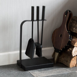 Lassic Fire Vida 4 Piece Aston Black Companion Set - Poker, Shovel, Brush And A Stand