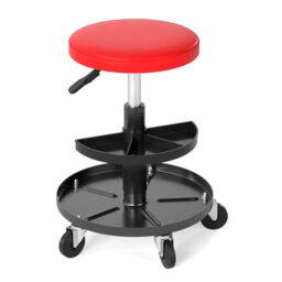 Costway Garage Shop Seat 2-Tier Tool Trays Padded Cushion Heavy-Duty 120 Kg Swivel Stool For Auto Repair - thumbnail 1