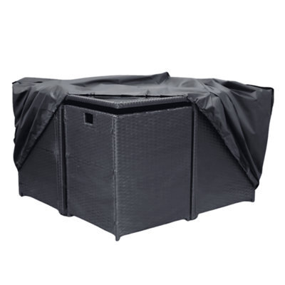 Speedwellstar Waterproof Square Garden Table Cover 125X125X74 Cm Heavy Duty Patio Cube Furniture Protection For 4 8 Seater Sets