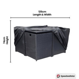 Speedwellstar Waterproof Square Garden Table Cover 125X125X74 Cm Heavy Duty Patio Cube Furniture Protection For 4 8 Seater Sets - thumbnail 4