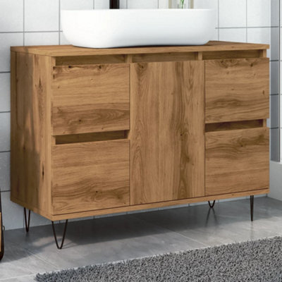 Berkfield Bathroom Cabinet Artisan Oak 80X33X60 Cm Engineered Wood - image 1