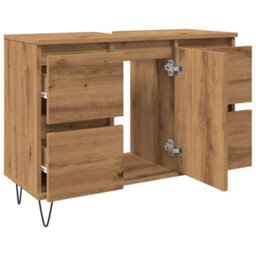 Berkfield Bathroom Cabinet Artisan Oak 80X33X60 Cm Engineered Wood - thumbnail 7