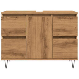 Berkfield Bathroom Cabinet Artisan Oak 80X33X60 Cm Engineered Wood - thumbnail 4