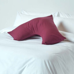 Homescapes Plum Egyptian Cotton V Shaped Pillowcase 200 Tc - thumbnail 2