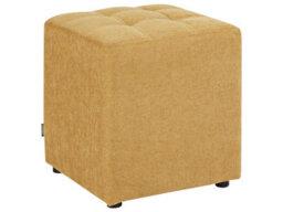 Wyld And Coco Square Footstool Yellow 38 X 38 Cm Polyester Upholstery, Compact Pouffe For Seating And Footrest - thumbnail 3