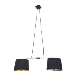 Orsina 2 Bulbs Pendant Light, Matte Black Industrial Ceiling Light With Adjustable Cord, Two Tone Inverted Shades - thumbnail 2