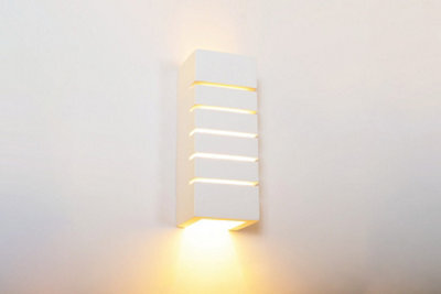 Luminosa Lighting Luminosa Indoor Decorative Paintable Plaster Rafina Wall Light Ip20 For 1 X E14 Max 40W White