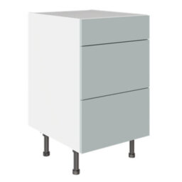 Kitchen Kit Aquamarine Supermatt Slab Door Base Unit Cabinet 3 Drawer Soft Close Flatpack - 500X720mm - thumbnail 1