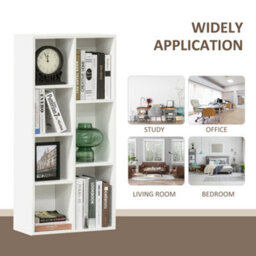 Wyld Haus Tonomo Wood 7-Cube White Storage Bookcase - Compact Modular Shelf Unit 50 X 24 X 106 Cm - thumbnail 4