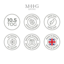 MHG Living 10.5 Tog All Season Duvet & Pillow Set - Lightweight Striped Microfibre Bedding - Single - thumbnail 8