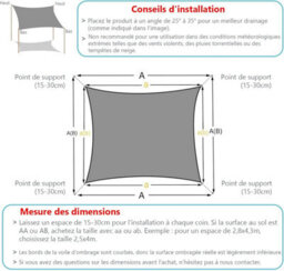 Grey 3X3M Shade Sail 95% Uv Protection Waterproof - thumbnail 3