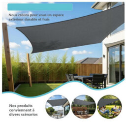 Grey 3X3M Shade Sail 95% Uv Protection Waterproof - thumbnail 6