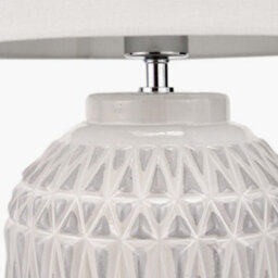 Pacific Lifestyle White Aztec Texture Ceramic Table Lamp - thumbnail 5
