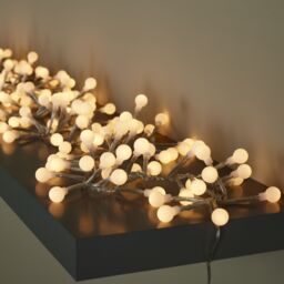 240 Warm White Cluster Led String Lights With Timer Clear Cable - thumbnail 6