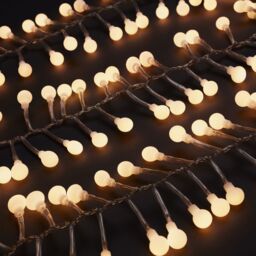 240 Warm White Cluster Led String Lights With Timer Clear Cable - thumbnail 5