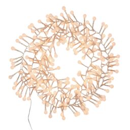 240 Warm White Cluster Led String Lights With Timer Clear Cable - thumbnail 3