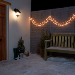240 Warm White Cluster Led String Lights With Timer Clear Cable - thumbnail 1