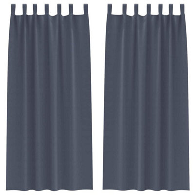 Berkfield Modern Curtains With Curtains 2 Pcs Anthracite 245 X 140 Cm Polyester - image 1