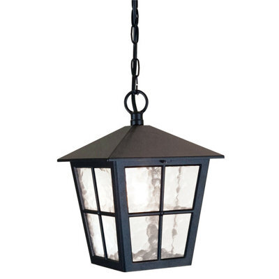 Outdoor Ip43 Black Led Chain Lantern Light With E27 Socket