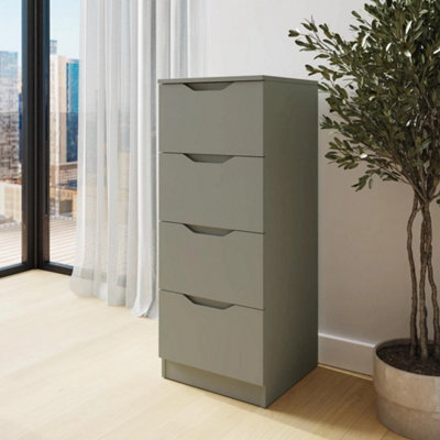 Sage Green 4 Drawer Chest Recessed Handles Central Runners Modern - image 1