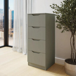 Sage Green 4 Drawer Chest Recessed Handles Central Runners Modern - thumbnail 1