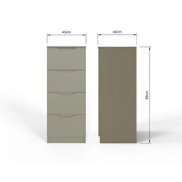 Sage Green 4 Drawer Chest Recessed Handles Central Runners Modern - thumbnail 2