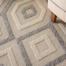 Cream Outdoor Rug, Abstract Optical/ (3D) Stain-Resistant Rug For Patio Decks, Modern Outdoor Area Rug-122Cm X 183Cm - thumbnail 5