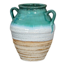 Hill Interiors Fen Amphora Vase - Ceramic - L35 X W35 X H38 Cm - White