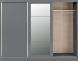 Seconique Nevada 3 Door Sliding Wardrobe In Grey Gloss Finish - thumbnail 5
