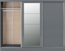 Seconique Nevada 3 Door Sliding Wardrobe In Grey Gloss Finish - thumbnail 6
