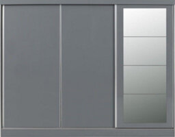 Seconique Nevada 3 Door Sliding Wardrobe In Grey Gloss Finish - thumbnail 4