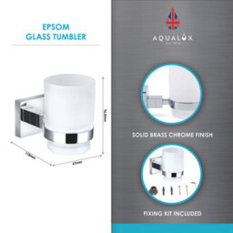 Aqualux Accessories Epsom Tumbler Holder With Glass - thumbnail 3