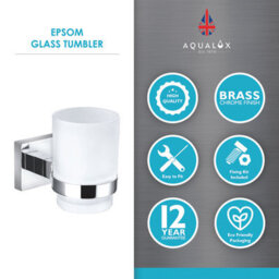 Aqualux Accessories Epsom Tumbler Holder With Glass - thumbnail 2