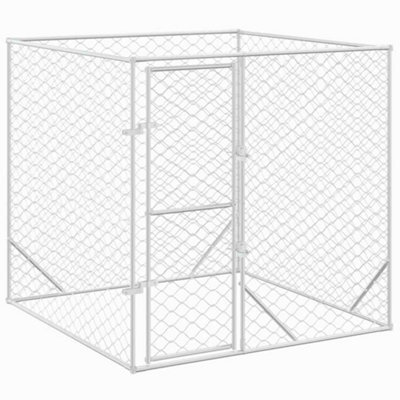 Berkfield Durable Outdoor Dog Kennel Silver 2X2X2 M Galvanised Steel - image 1