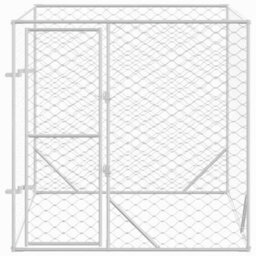 Berkfield Durable Outdoor Dog Kennel Silver 2X2X2 M Galvanised Steel - thumbnail 3