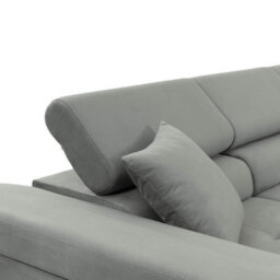 Torezio Mini Corner Sofa Bed Has Adjustable Headrests And Storage Box Freestanding Upholstered Back 280X170Cm Black And Grey Left - thumbnail 2