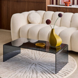 Sweeek - Rectangular Coffee Table Tempered Glass Grey Blue 110X55X35 Cm - Glintz - thumbnail 4