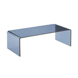 Sweeek - Rectangular Coffee Table Tempered Glass Grey Blue 110X55X35 Cm - Glintz - thumbnail 2