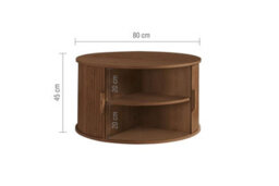 Birlea Axel Round Fluted Coffee Table With Storage Walnut - thumbnail 6