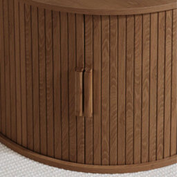 Birlea Axel Round Fluted Coffee Table With Storage Walnut - thumbnail 3