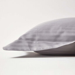 Homescapes Grey Egyptian Cotton Satin Stripe Oxford Pillowcase 330 Tc - thumbnail 2