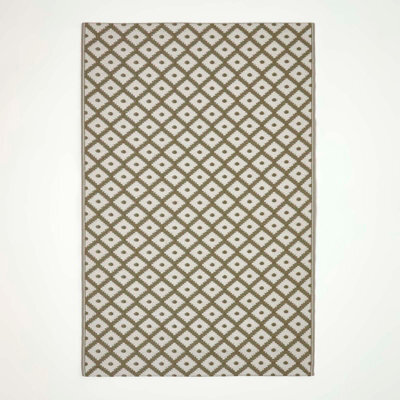 Homescapes Luxury Outdoor Rug Waterproof Reversible For Garden, 120 X 180 Cm, Olive Green, 100% Recycled, May Geometric - image 1