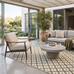 Homescapes Luxury Outdoor Rug Waterproof Reversible For Garden, 120 X 180 Cm, Olive Green, 100% Recycled, May Geometric - thumbnail 8