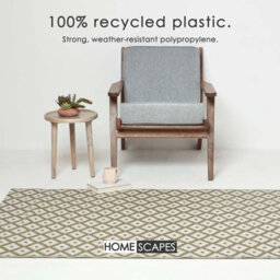 Homescapes Luxury Outdoor Rug Waterproof Reversible For Garden, 120 X 180 Cm, Olive Green, 100% Recycled, May Geometric - thumbnail 3