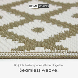 Homescapes Luxury Outdoor Rug Waterproof Reversible For Garden, 120 X 180 Cm, Olive Green, 100% Recycled, May Geometric - thumbnail 4