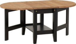 Seconique Santos Drop Leaf Coffee Table Black With Distressed Waxed Pine Top - thumbnail 2