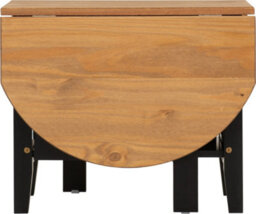 Seconique Santos Drop Leaf Coffee Table Black With Distressed Waxed Pine Top - thumbnail 4