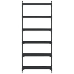 Berkfield Bookcase 6-Tier Black 80X30X188 Cm Engineered Wood - thumbnail 4